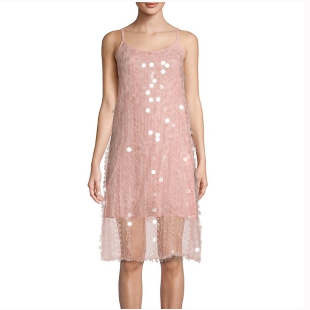 Avantlook Pink Embellished Lace Dress